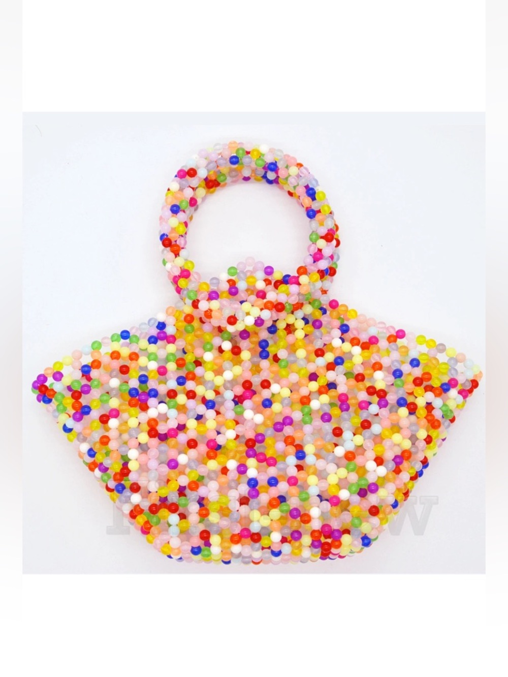 Colorful Beaded Handbag - Multicolor